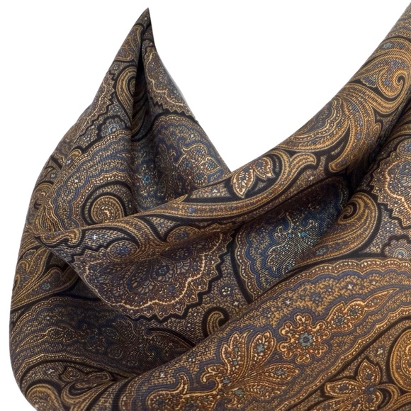 Robert Talbott Silk Paisley Pocket Square 🇮🇹 – Made in Italy - Picture 5 of 9